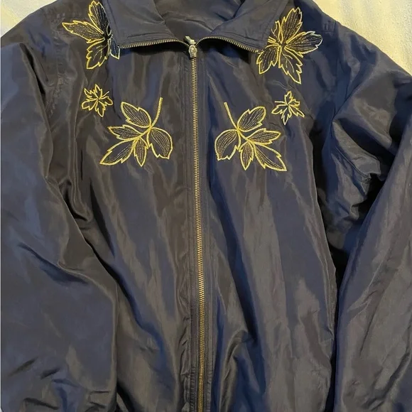 Great for spring, and fall!  Navy/Gold Jacket. Size Medium - Picture 3 of 8